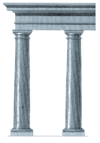 塔司干柱式其实就是去掉柱身齿槽的简化多立克柱式,柱础是较薄的圆环