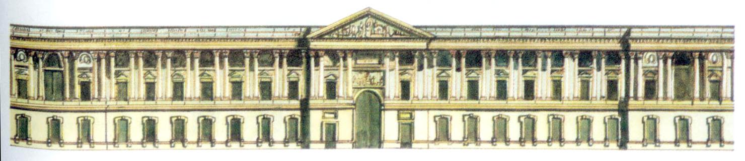 卢浮宫东立面线稿图图片